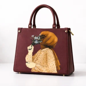 Hijabi Art Premium Tote Bag – Maroon Edition