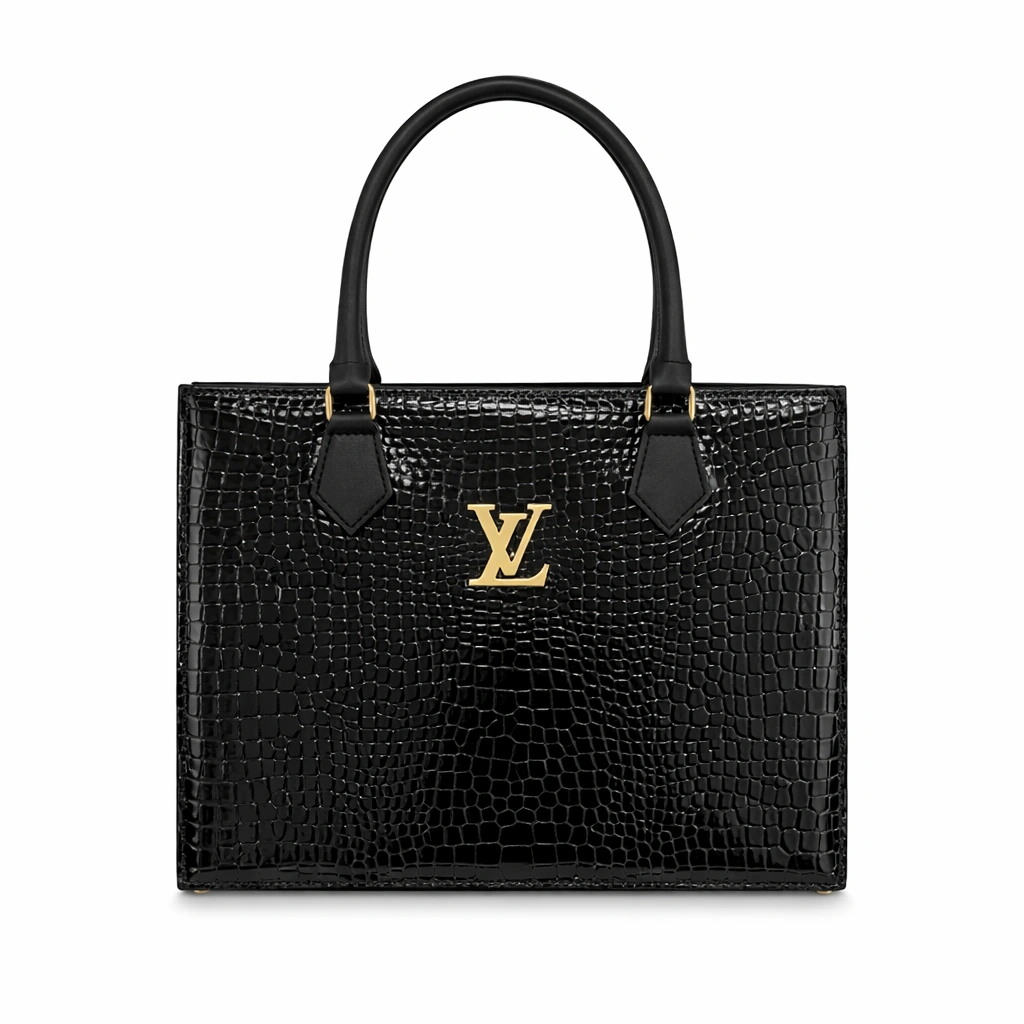 Luxury Croc Texture Women’s Tote Bag – Classic Black Edition (5) Luxury Croc Texture Women’s Tote Bag – Classic Black Edition