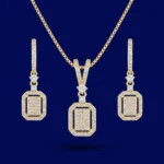 Luxury Gold Plated Geometric Jewelry Set (Pendant Necklace and Earrings)