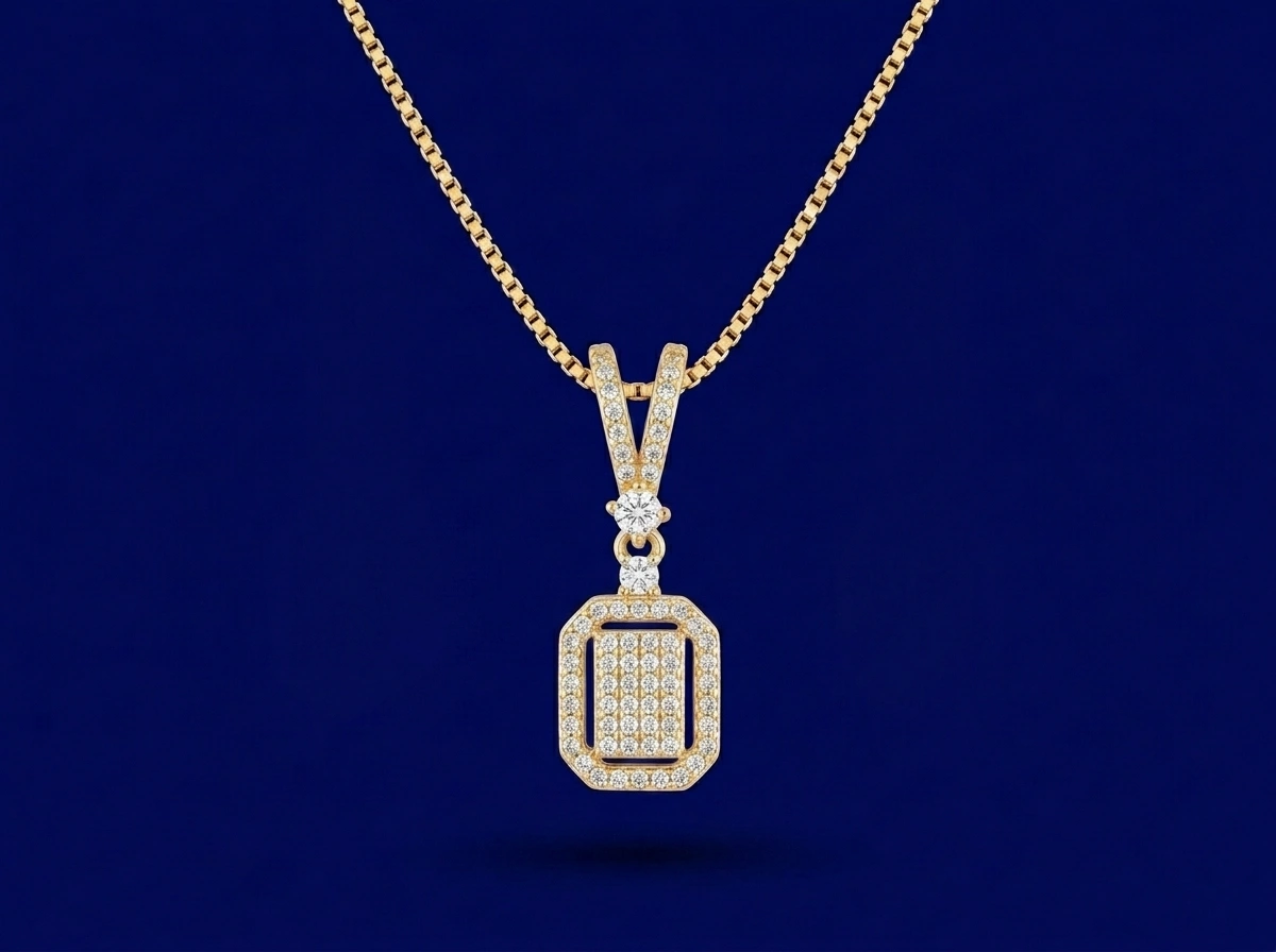 Luxury Gold Plated Geometric Jewelry Set (Pendant Necklace and Earrings)