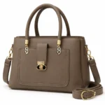 Classic Elegance Women’s Handbag – Taupe Brown Edition