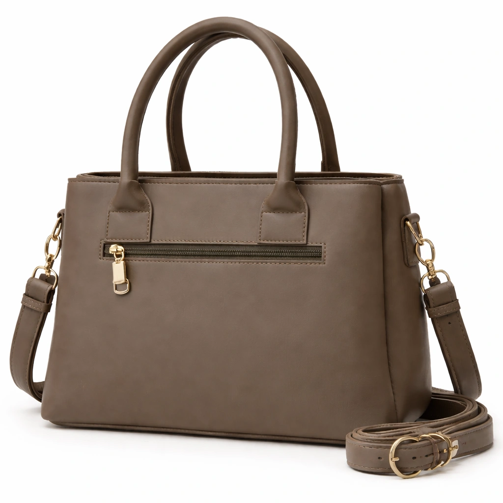 Classic Elegance Women’s Handbag – Taupe Brown Edition