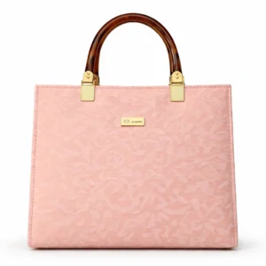 Elegant Textured Women’s Handbag – Blush Pink Edition