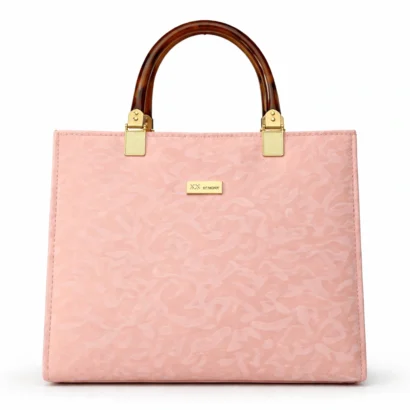 Elegant Textured Women’s Handbag – Blush Pink Edition