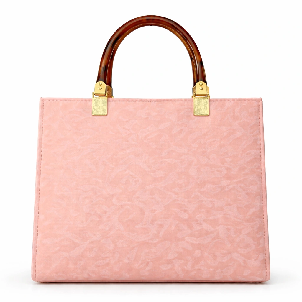 Elegant Textured Women’s Handbag – Blush Pink Edition