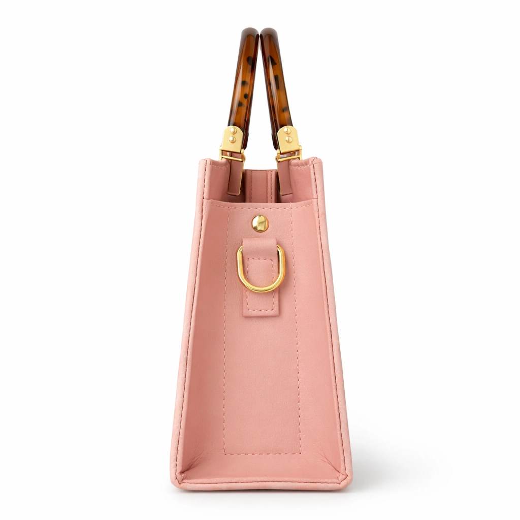 Elegant Textured Women’s Handbag – Blush Pink Edition