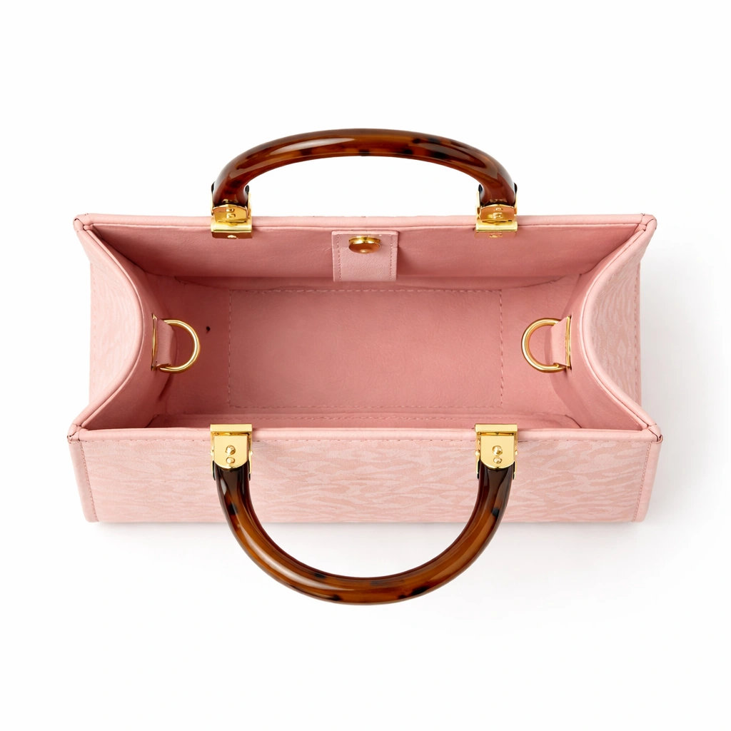 Elegant Textured Women’s Handbag – Blush Pink Edition