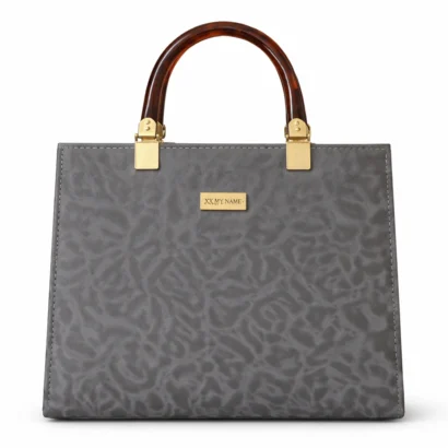 Elegant Textured Women’s Handbag – Grey Edition